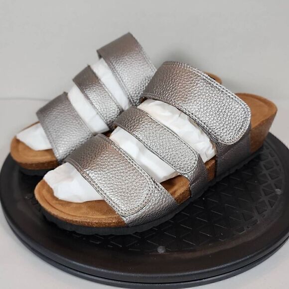 Cloudwalkers Plus Size Wedge Penny in Pewter Metallic Women's Size 7W - Picture 7 of 10